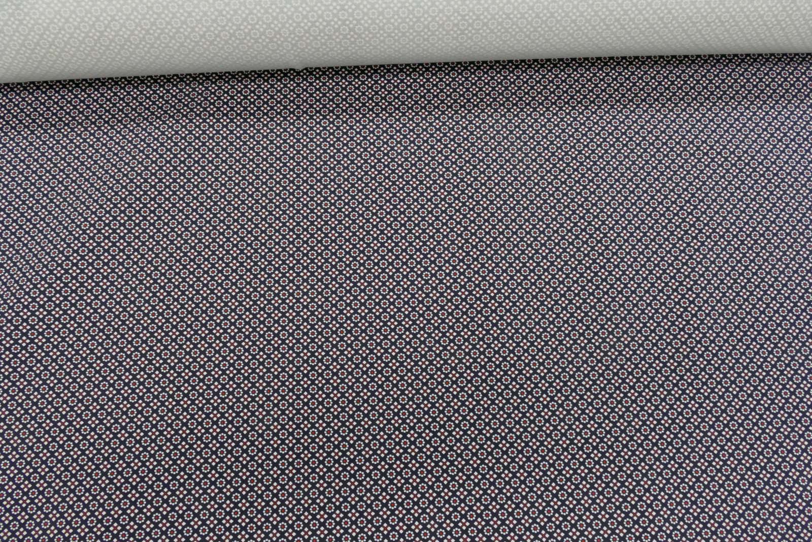 Stretch Viskose Blau Blümchen 487