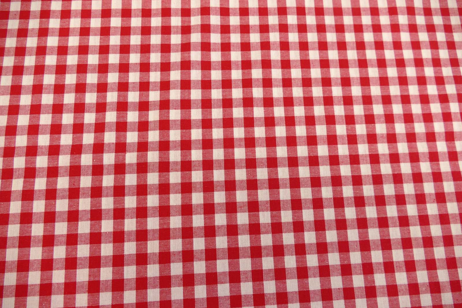 Baumwoll Karo rot weiß