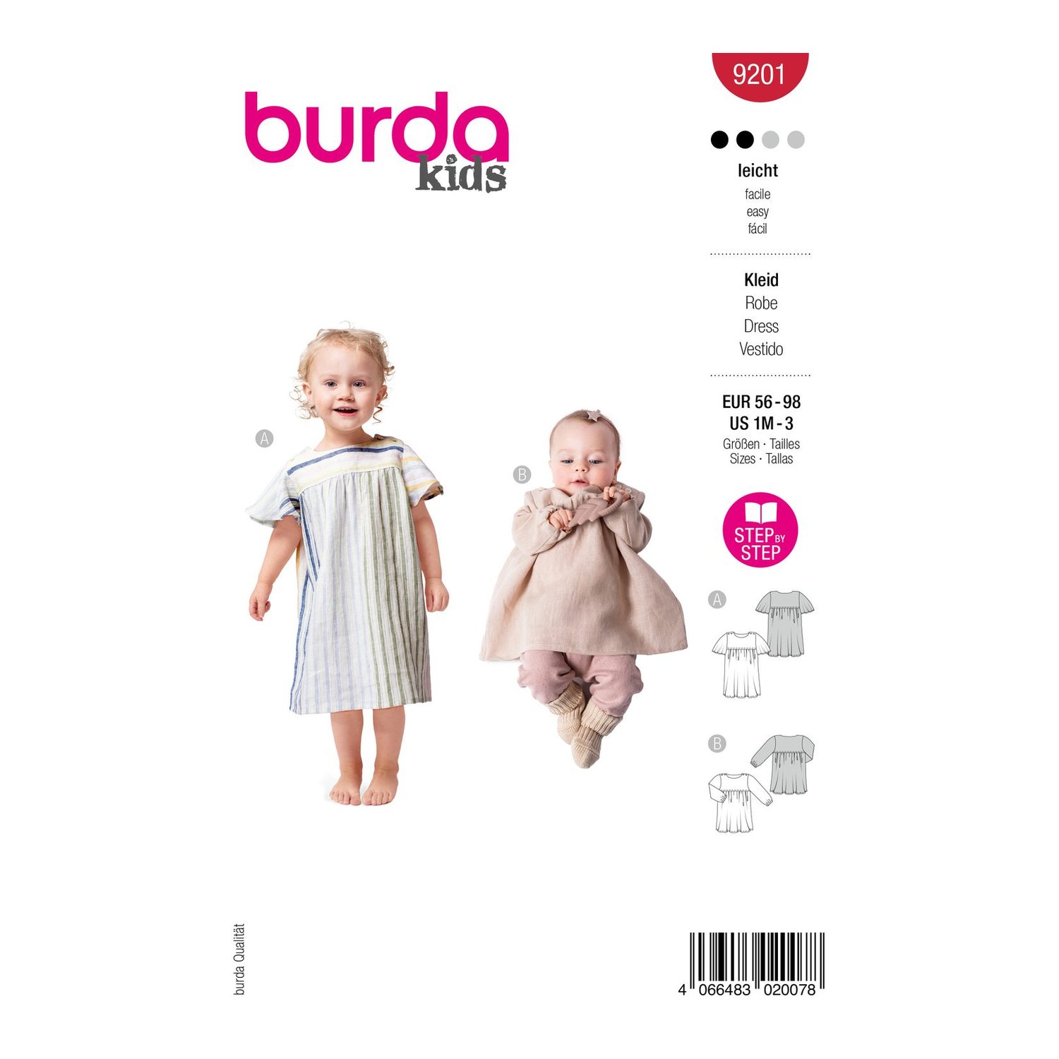 burda style Schnittmuster 9201: Babykleid und Shirt, Modellfoto