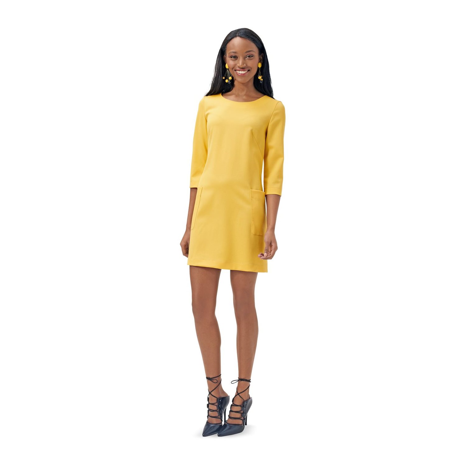 burda style Schnittmuster 6721: Unkompliziertes Kleid mit Ärmelvarianten, Modellfoto 2