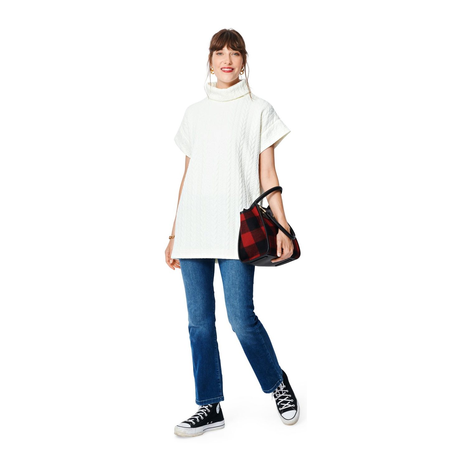 burda style Schnittmuster 5963: Rollkragenpulli in drei Varianten, Modellfoto 1