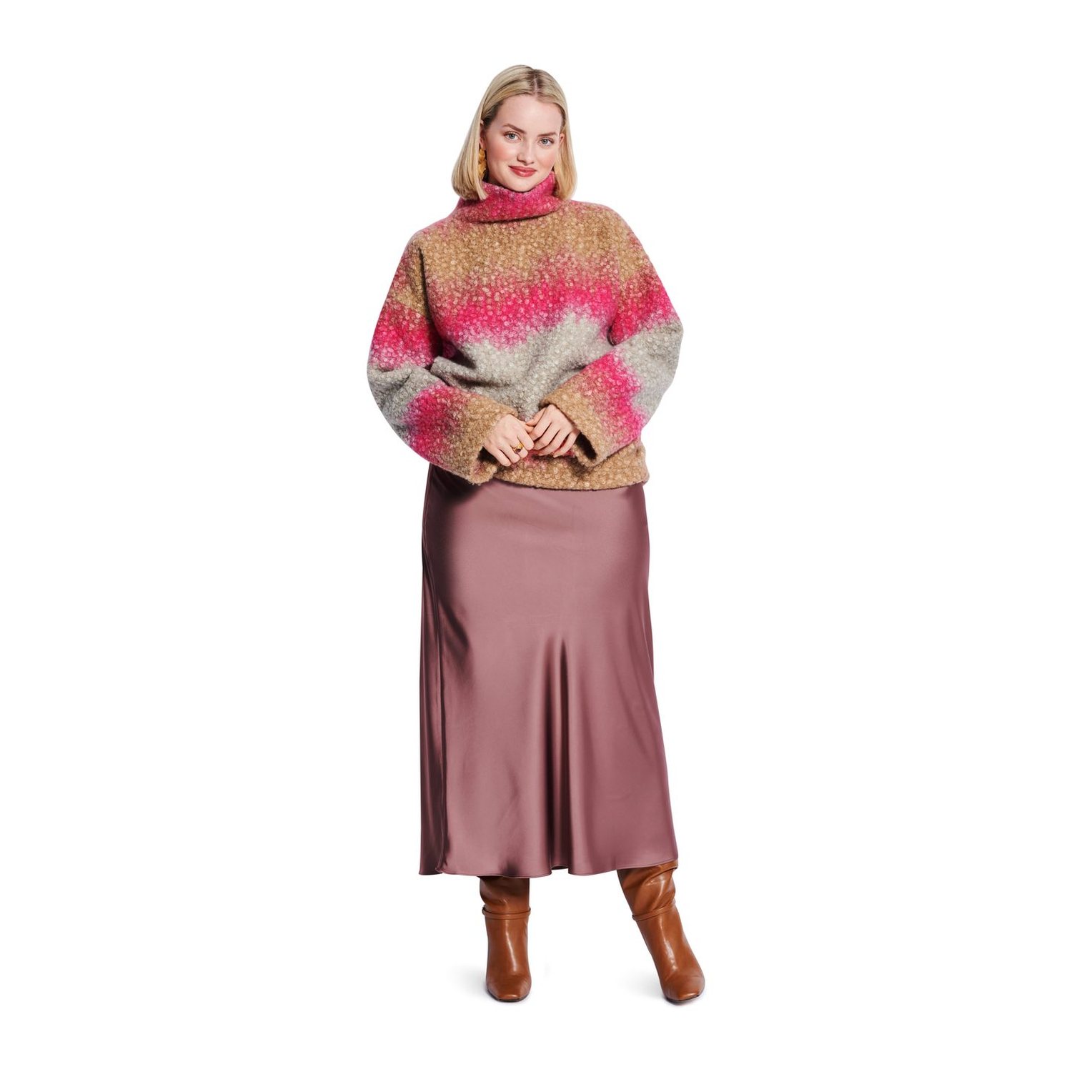 burda style Schnittmuster 5710: Pullover aus Bouclé, Modellfoto 2