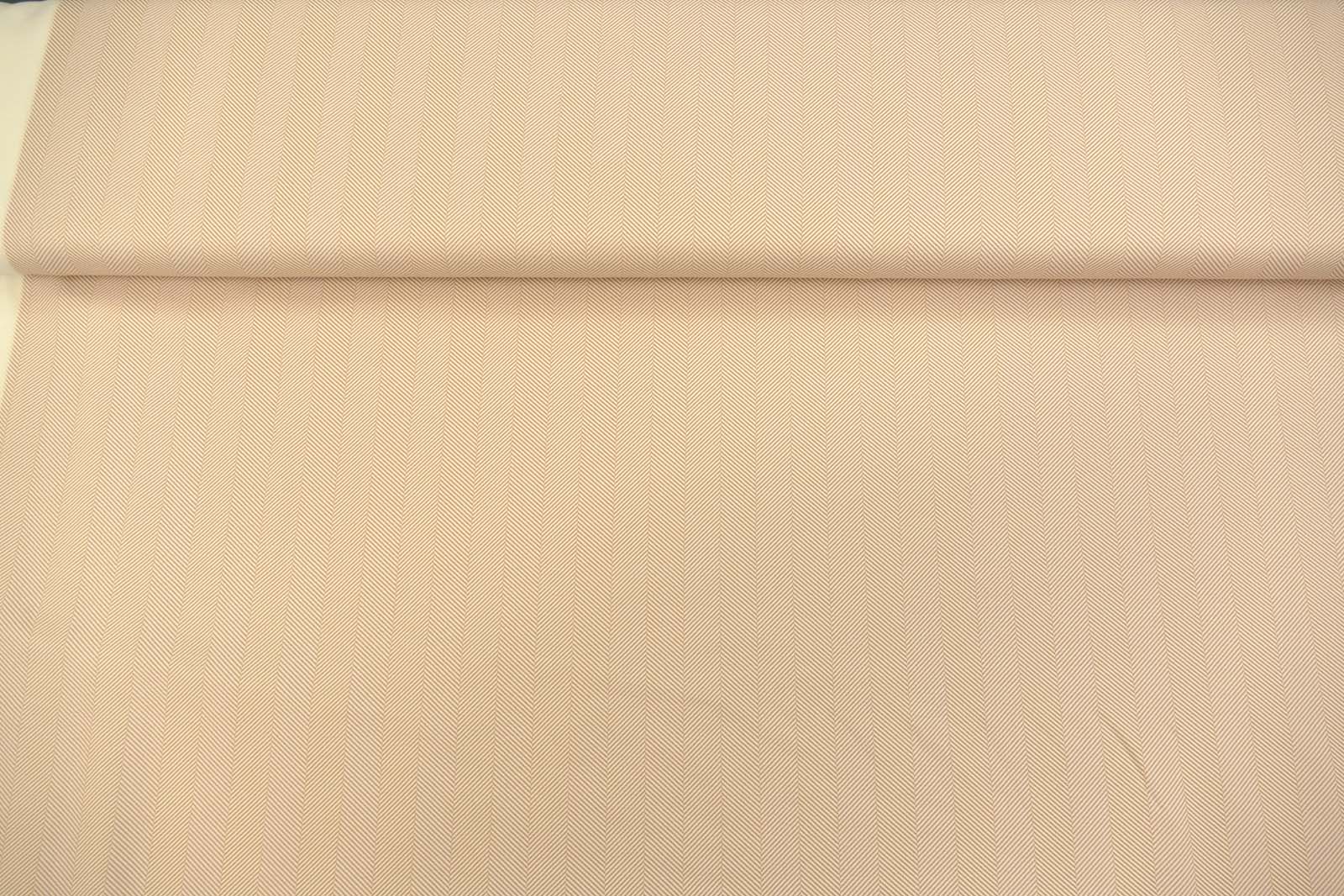 Frenchterry Fischgrät cognac creme, Sweatstoff als Meterware, 164 cm breit