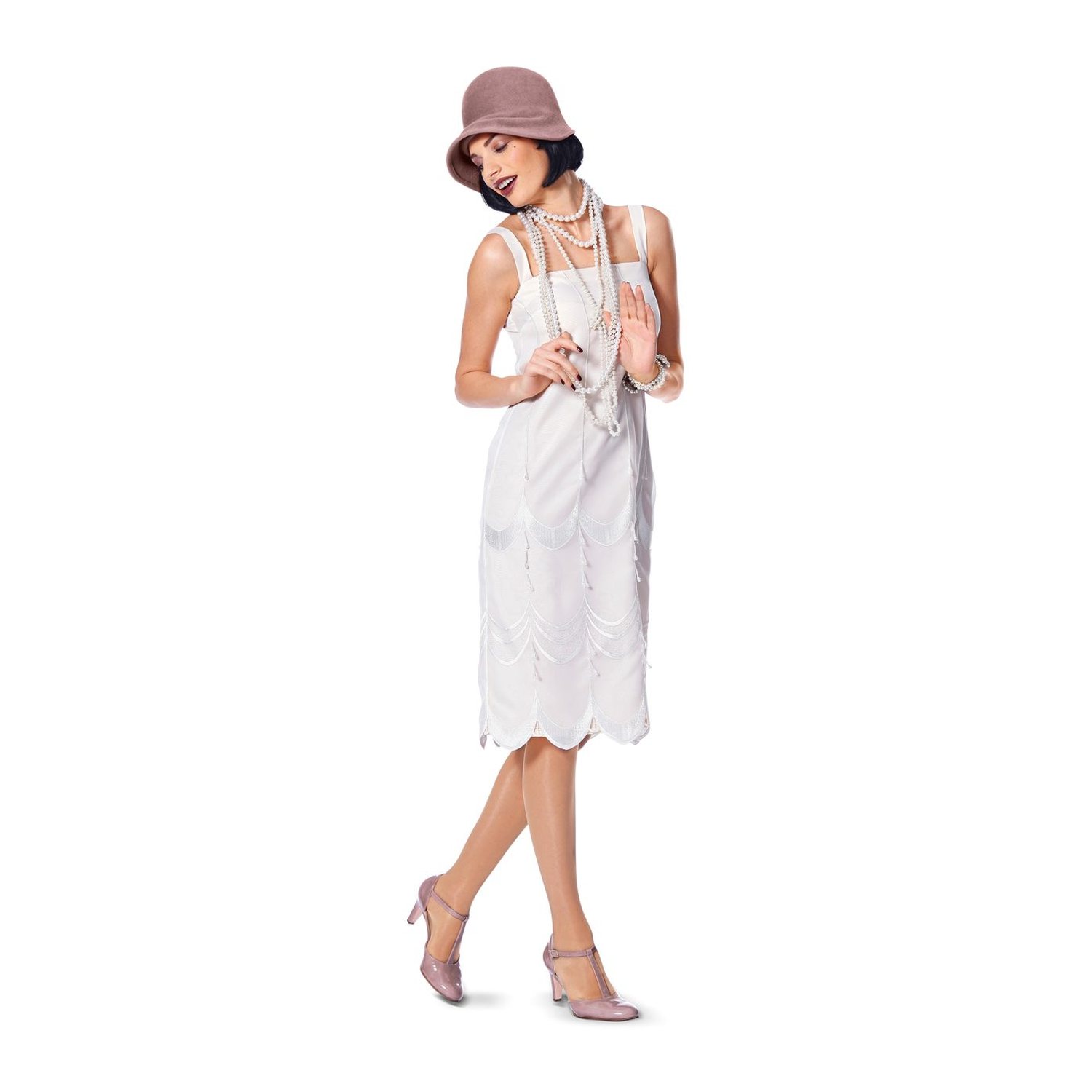 burda style Schnittmuster 2376: Trägerkleider im Charlestonstil, Modellfoto 3
