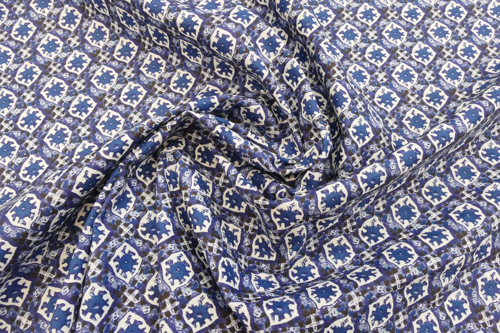 Baumwollpopeline Zahnräder blau, Ansicht 2