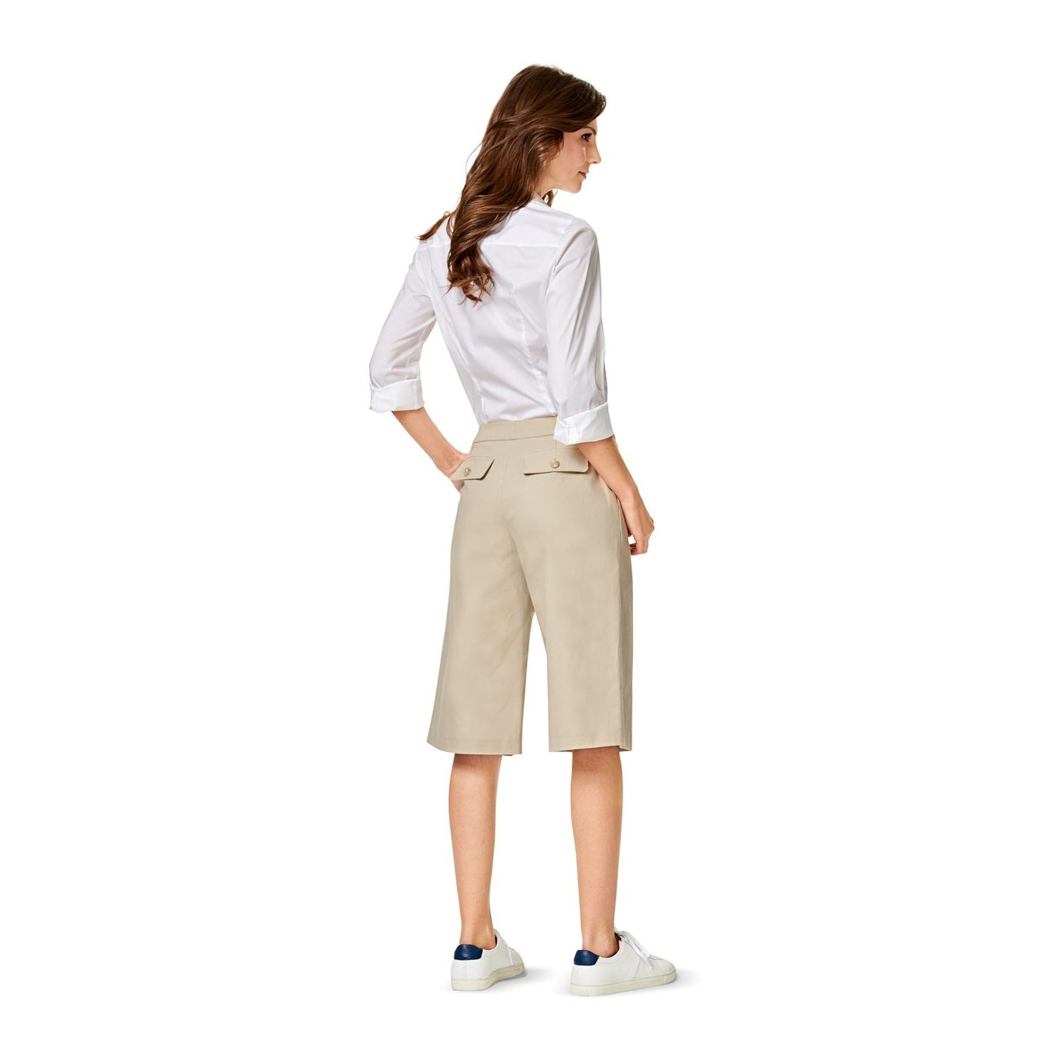 burda style Schnittmuster 6613: Weite Hose mit Formbund, Modellfoto 2