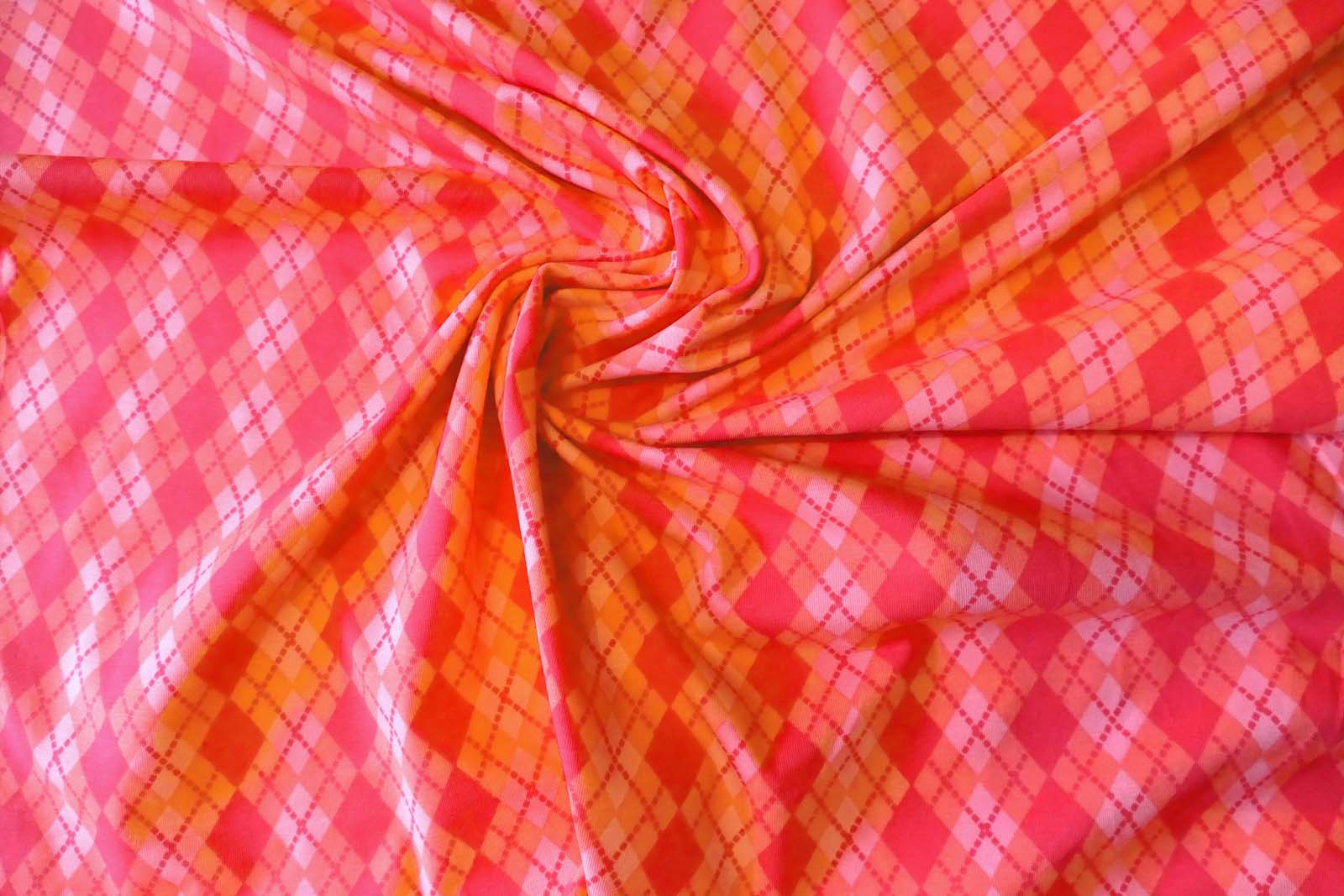 Baumwoll Jersey  Raute rotorange 633
