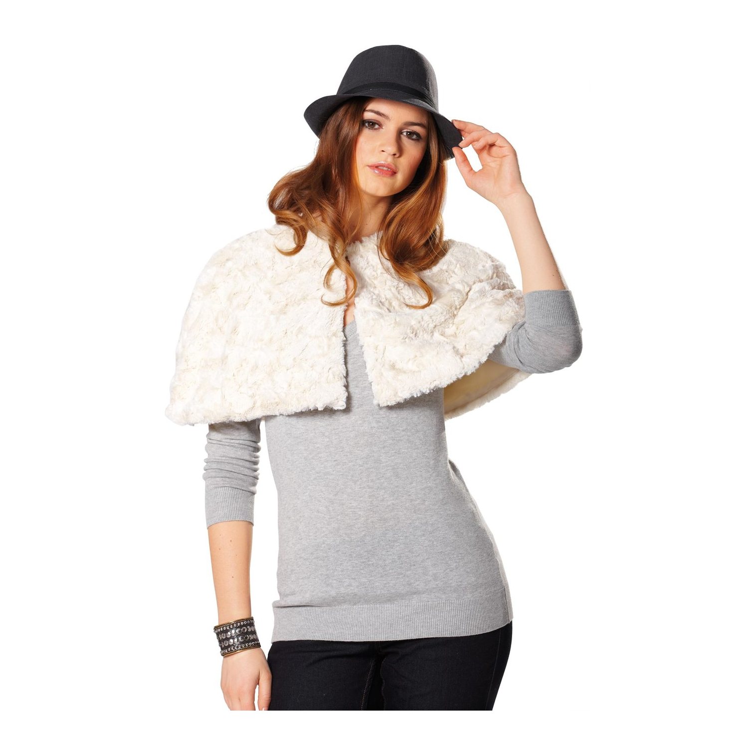 burda style Schnittmuster 7313: Einfaches Cape für Damen, Modellfoto