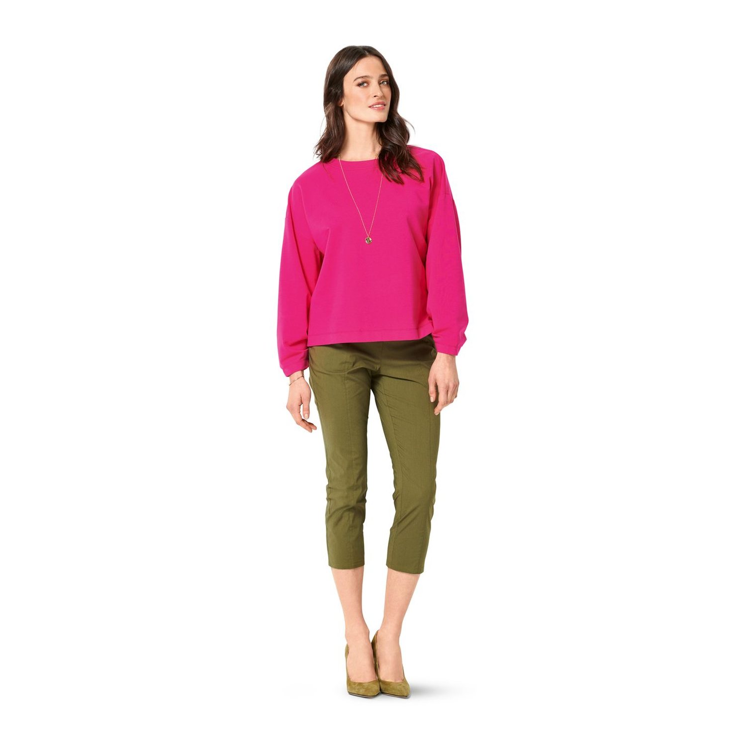 burda style Schnittmuster 6296: Sweatshirt und Hoodie, Modellfoto 1