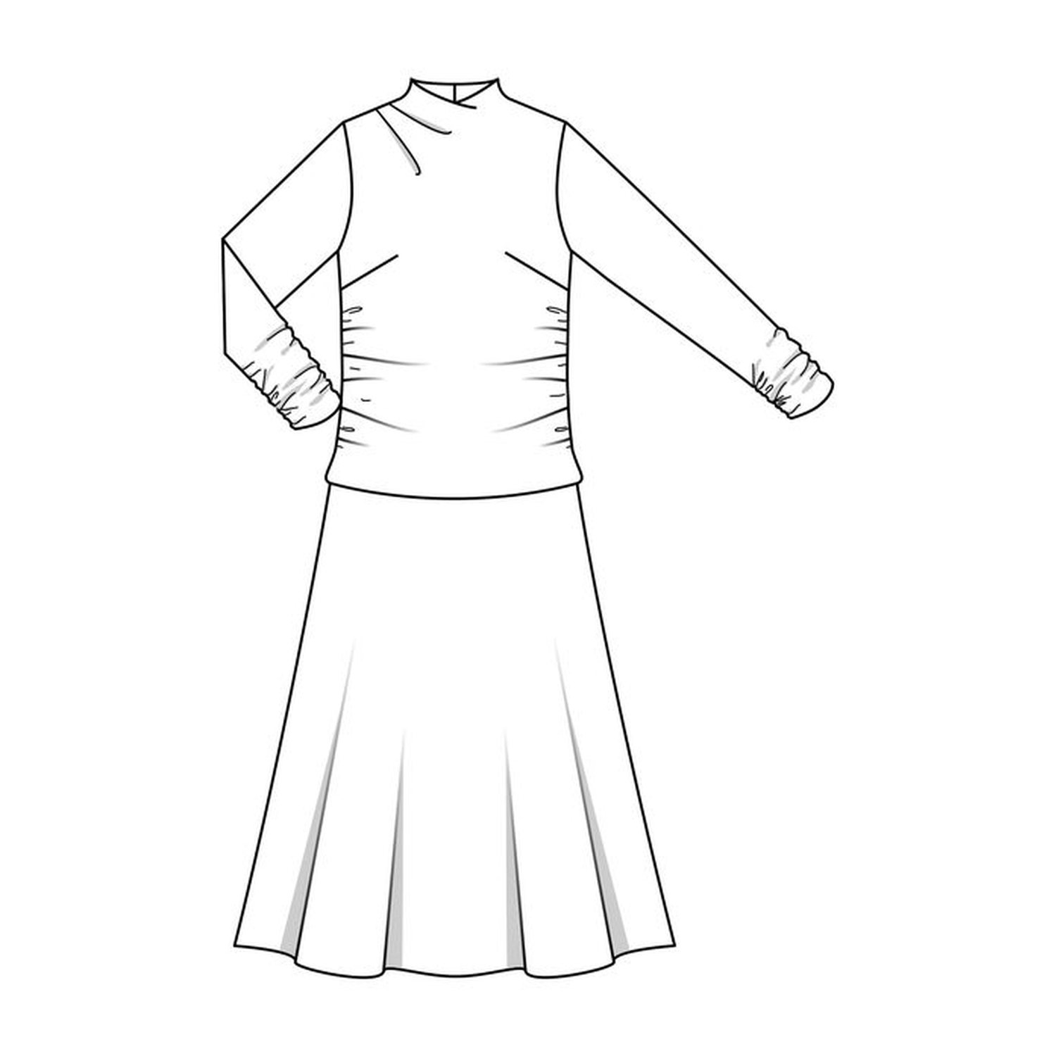 burda style Schnittmuster 5616: Drapiertes Jerseykleid und Shirt, Modellfoto 2