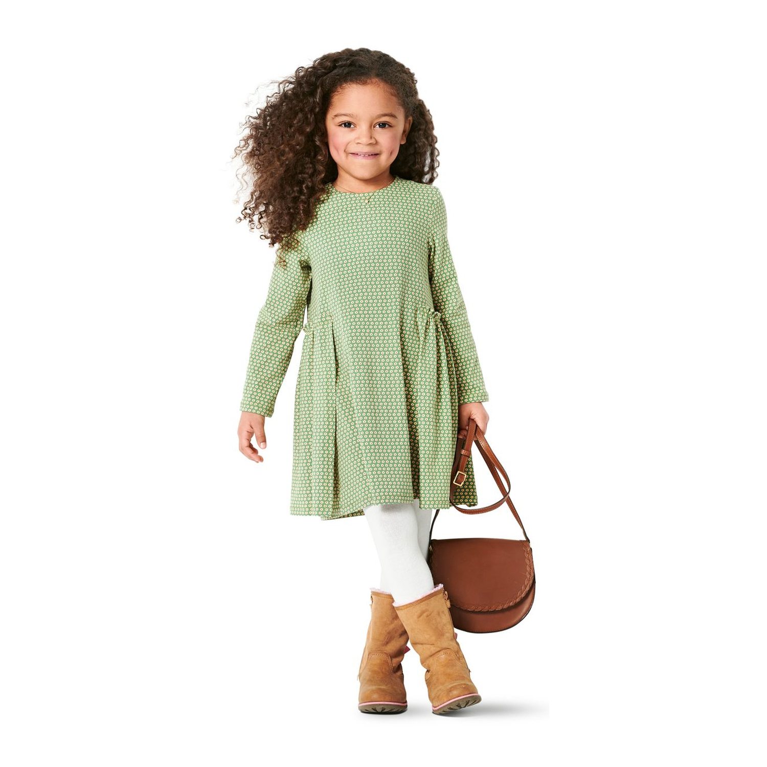 burda style Schnittmuster 9310: Kinderkleid mit Überrock, Modellfoto 2