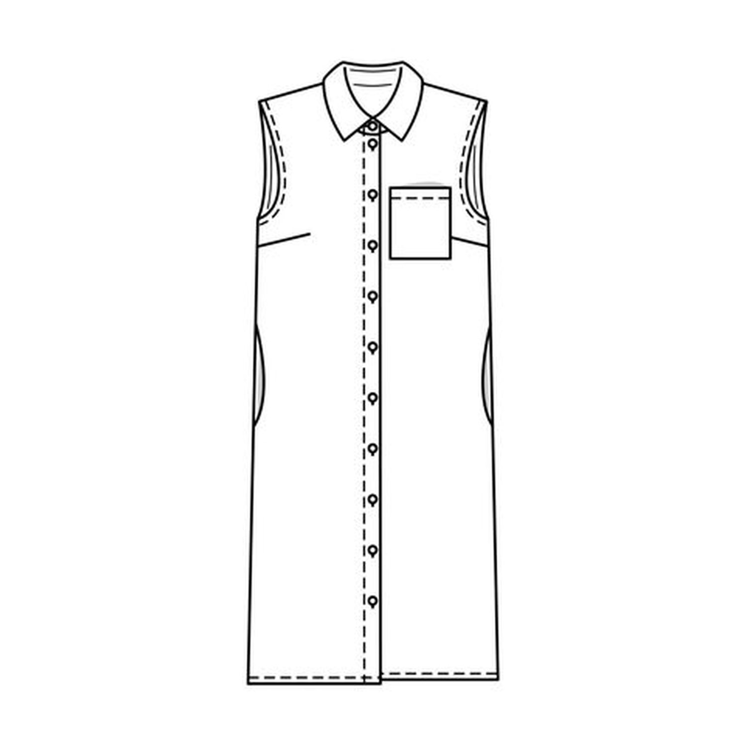 burda style Schnittmuster 5644: Hemdblusenkleid und kastige Bluse, Modellfoto 2