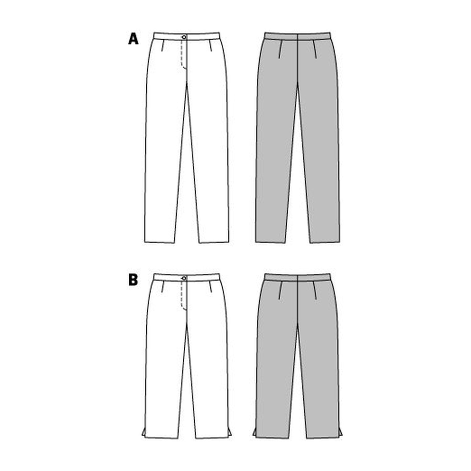 burda style Schnittmuster 6681: Schmale Hose in zwei Längen, Technische Zeichnung