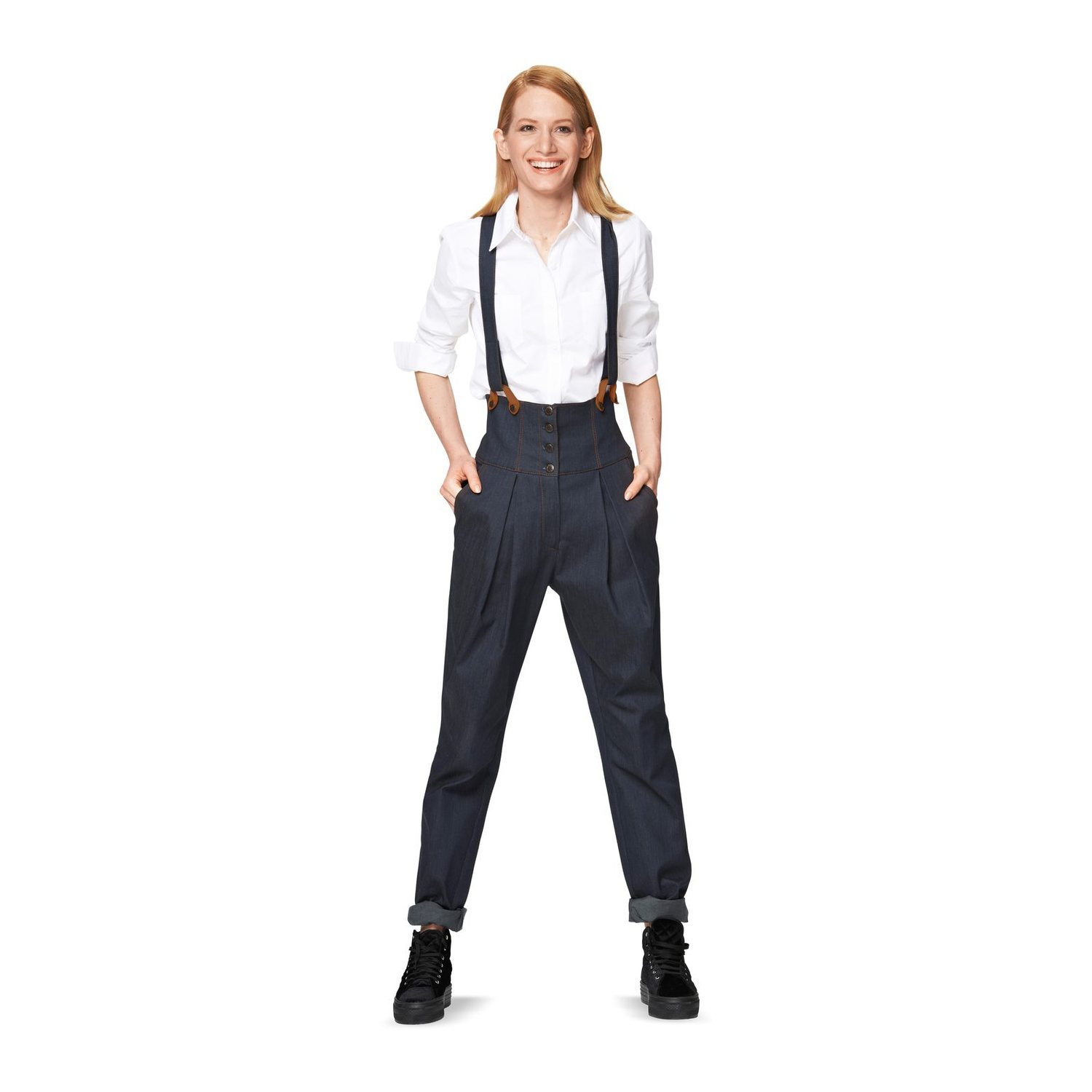 burda style Schnittmuster 6856: Marlenehose und High-Waist-Hose, Modellfoto 2