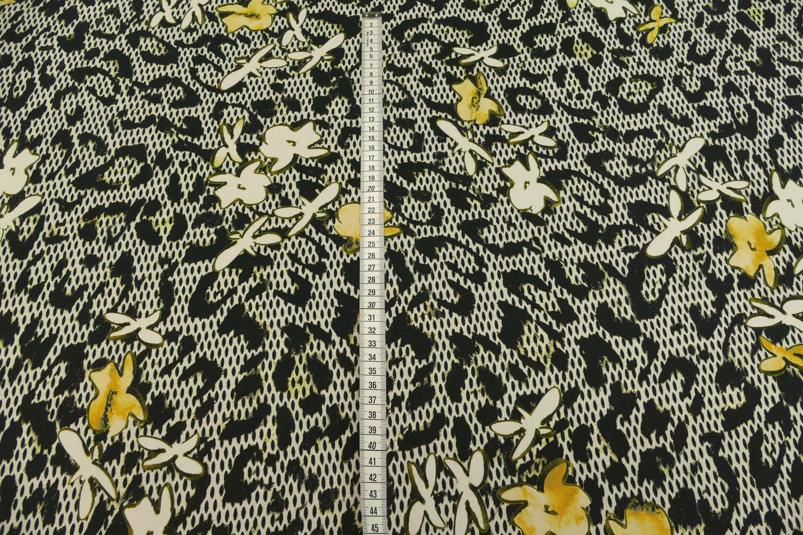 Viskose Twill Blumen abstrakt, Viskosestoff als Meterware, 146 cm breit
