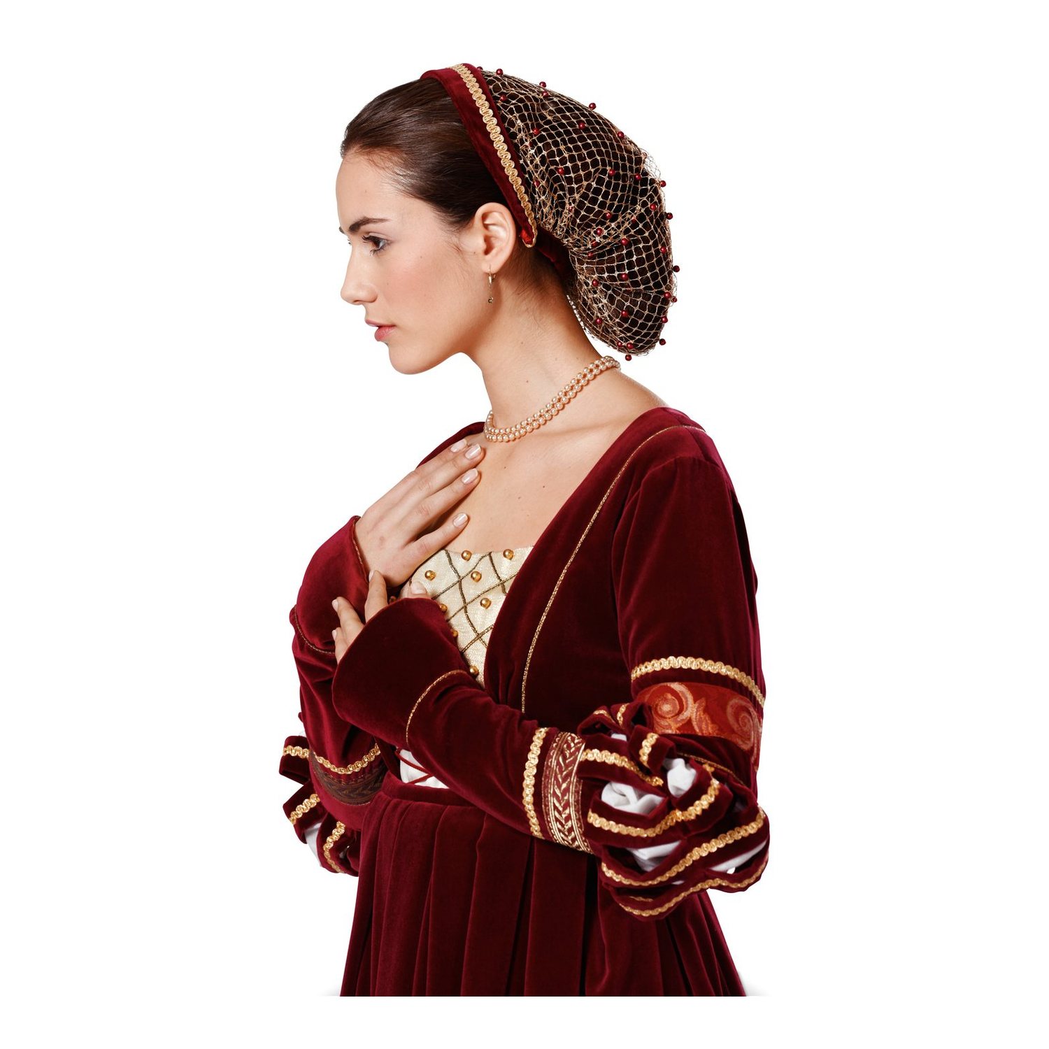 burda style Schnittmuster 7171: Renaissancekleid mit Haarnetz, Modellfoto 2