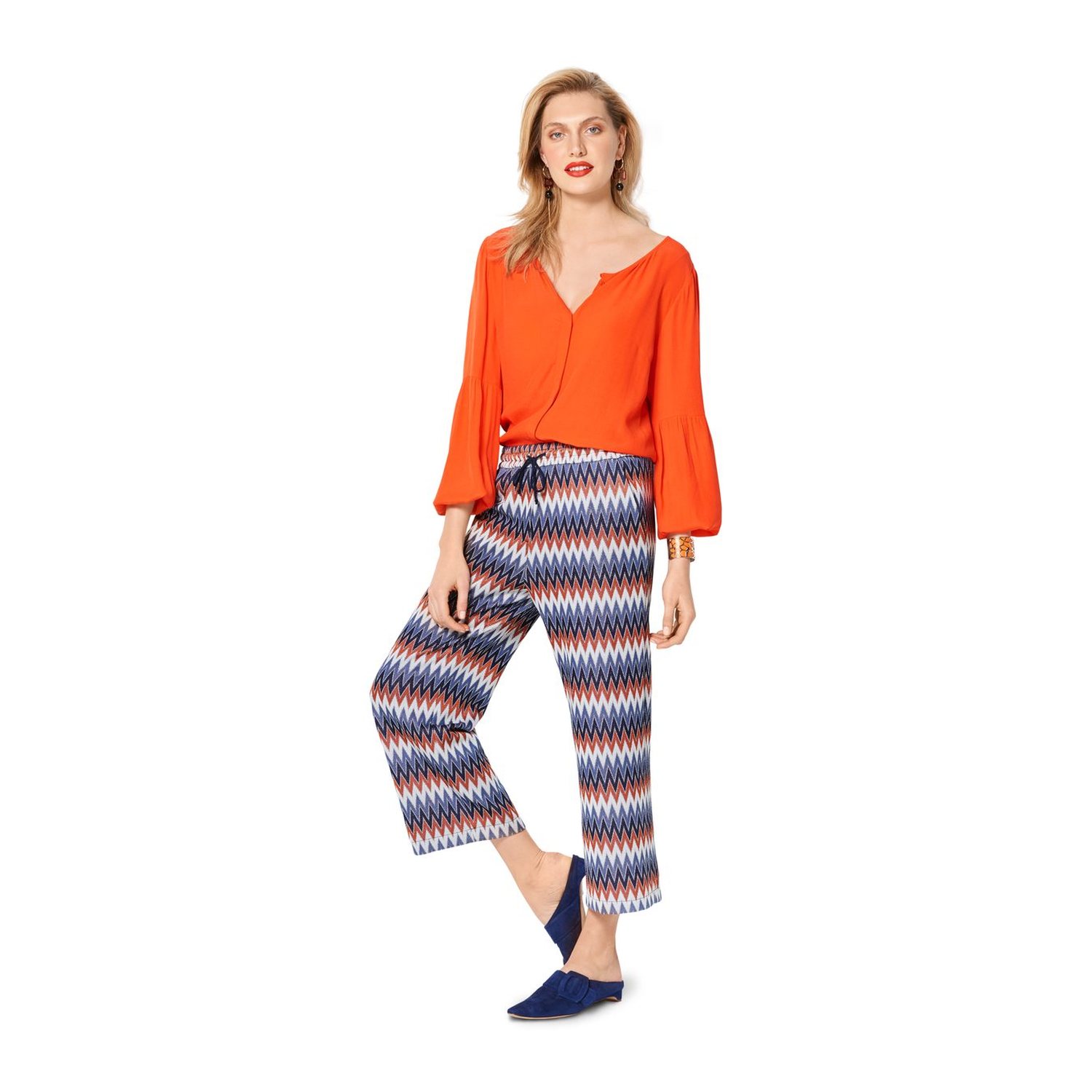 burda style Schnittmuster 6333: Jogginghose und Palazzohose, Modellfoto 2