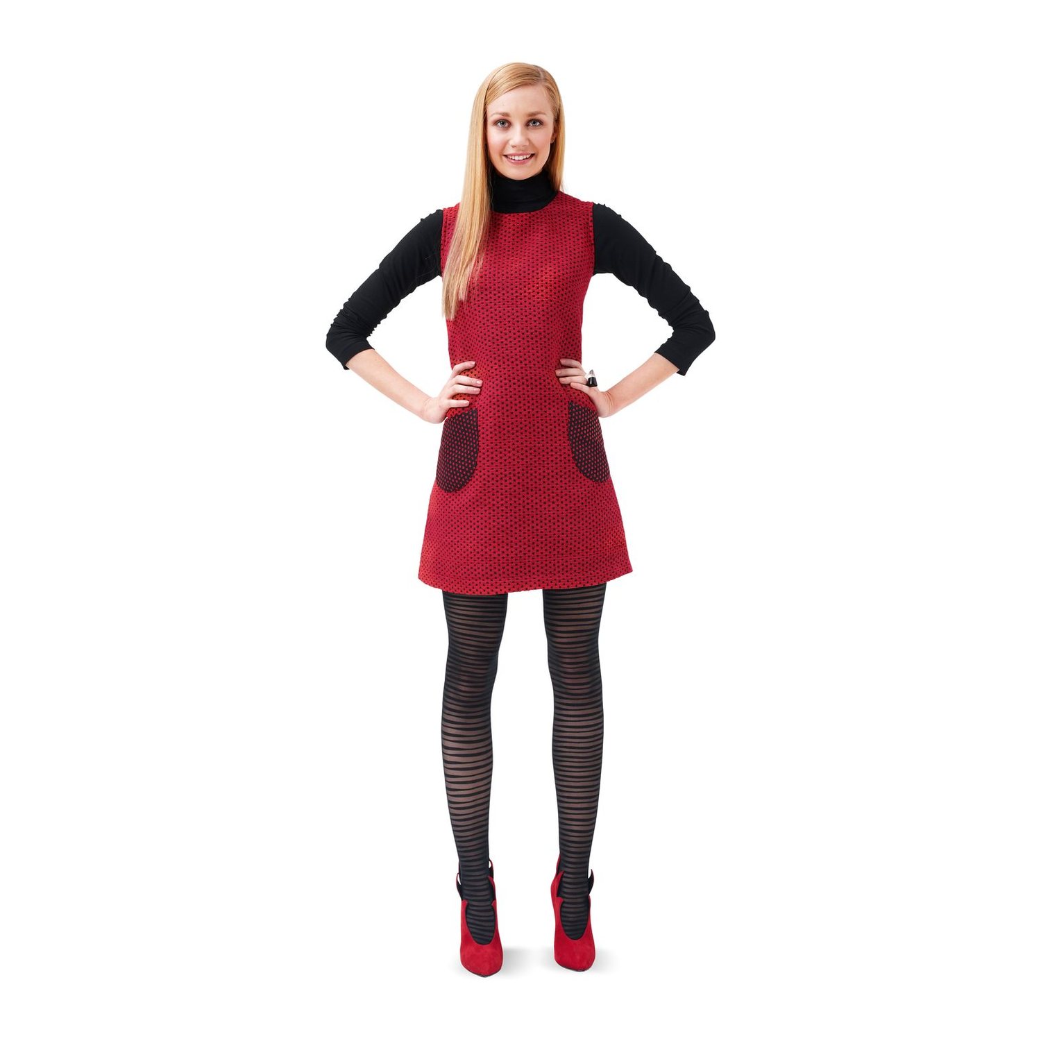 burda style Schnittmuster 6721: Unkompliziertes Kleid mit Ärmelvarianten, Modellfoto 1