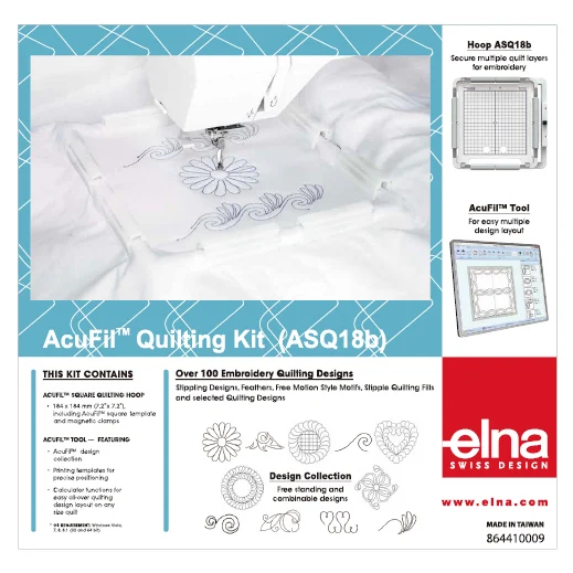 Elna Viereckrahmen Quilt-Set ASQ18b 184 x 184 mm
