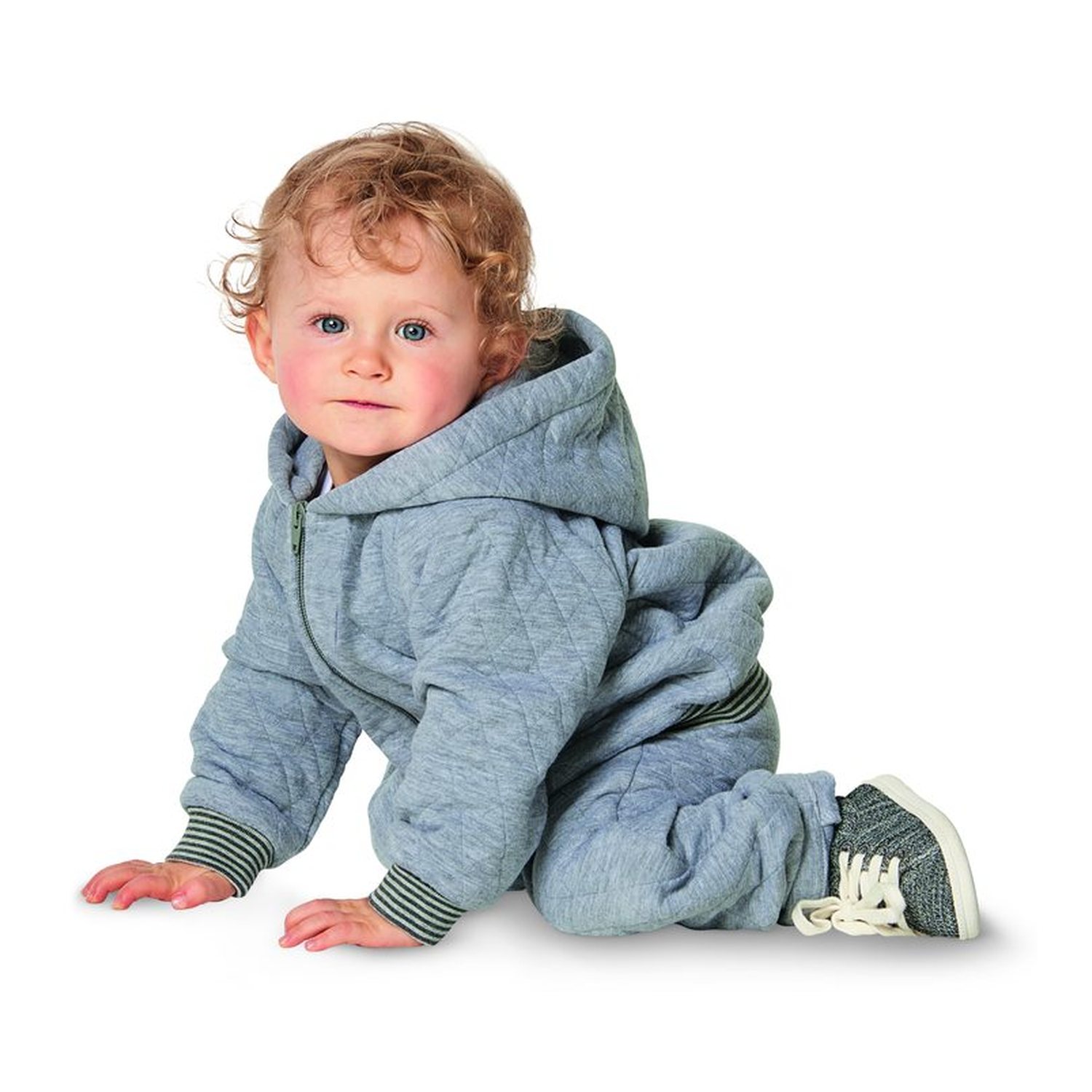 burda style Schnittmuster 9349: Babyjacke und Jogginghose, Modellfoto 1