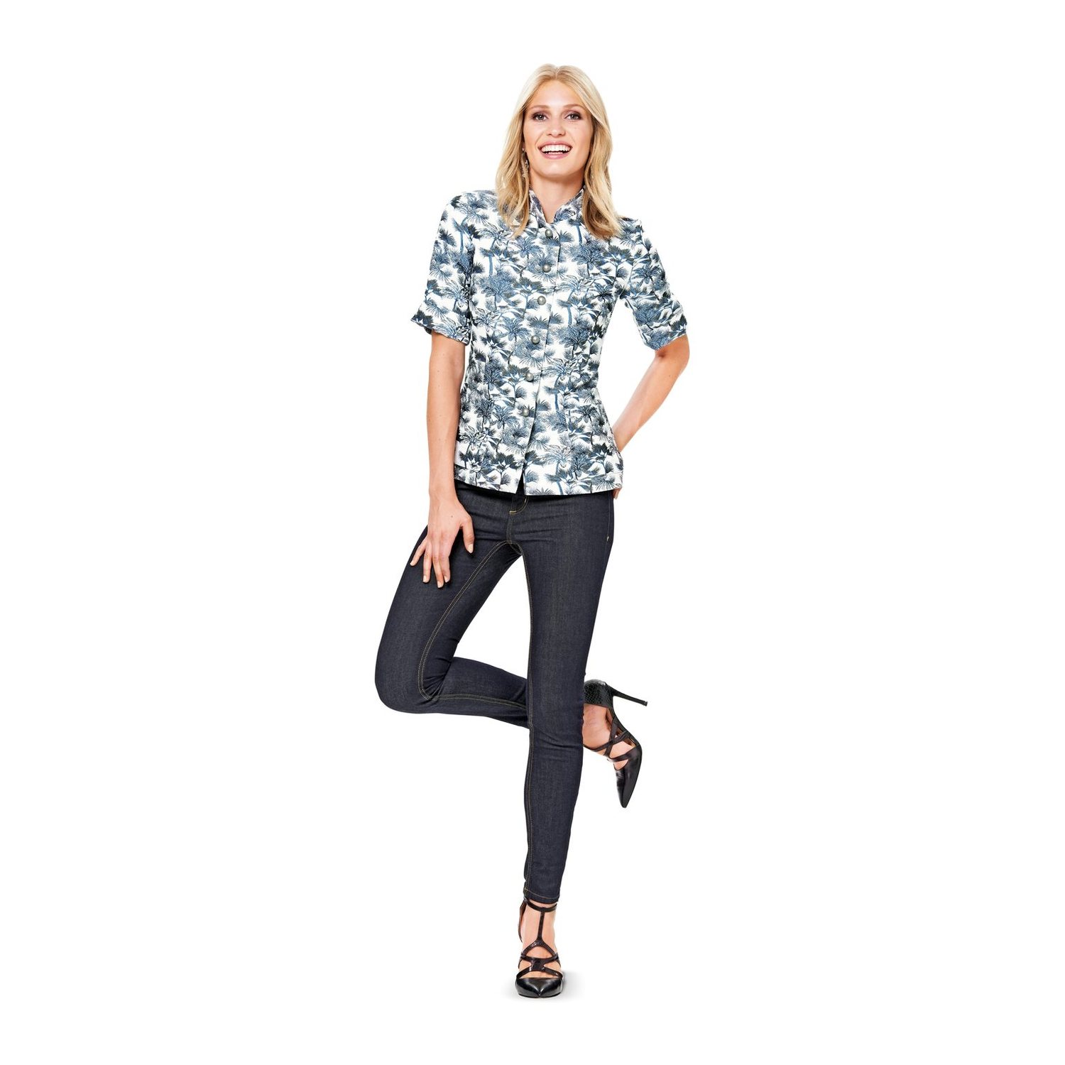 burda style Schnittmuster 6760: Hemdblusenkleid und Jacken, Modellfoto 2