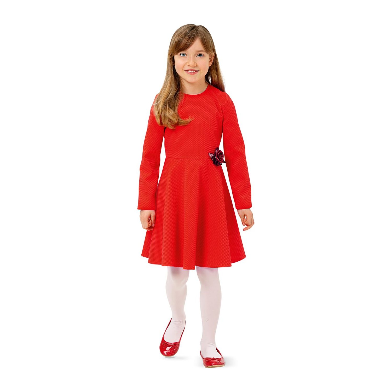 burda style Schnittmuster 9379: Mädchenkleid zum Selbernähen, Modellfoto 3