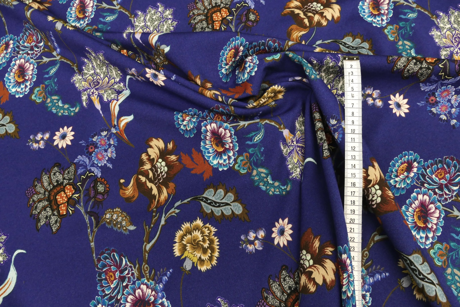 Stretchgewebe Blumen royal