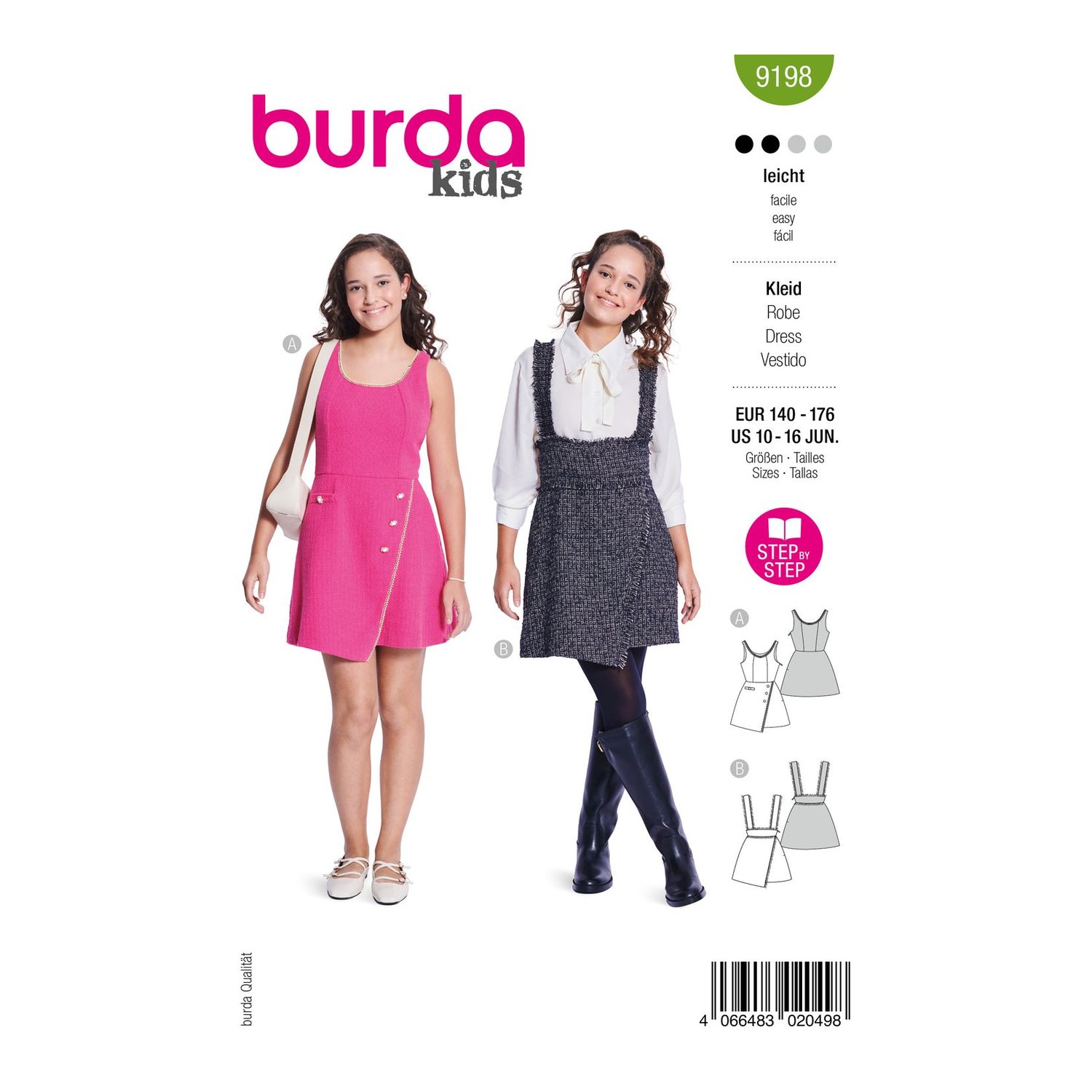 burda style Schnittmuster 9198: Kleid und Rock aus Bouclé, Modellfoto 1