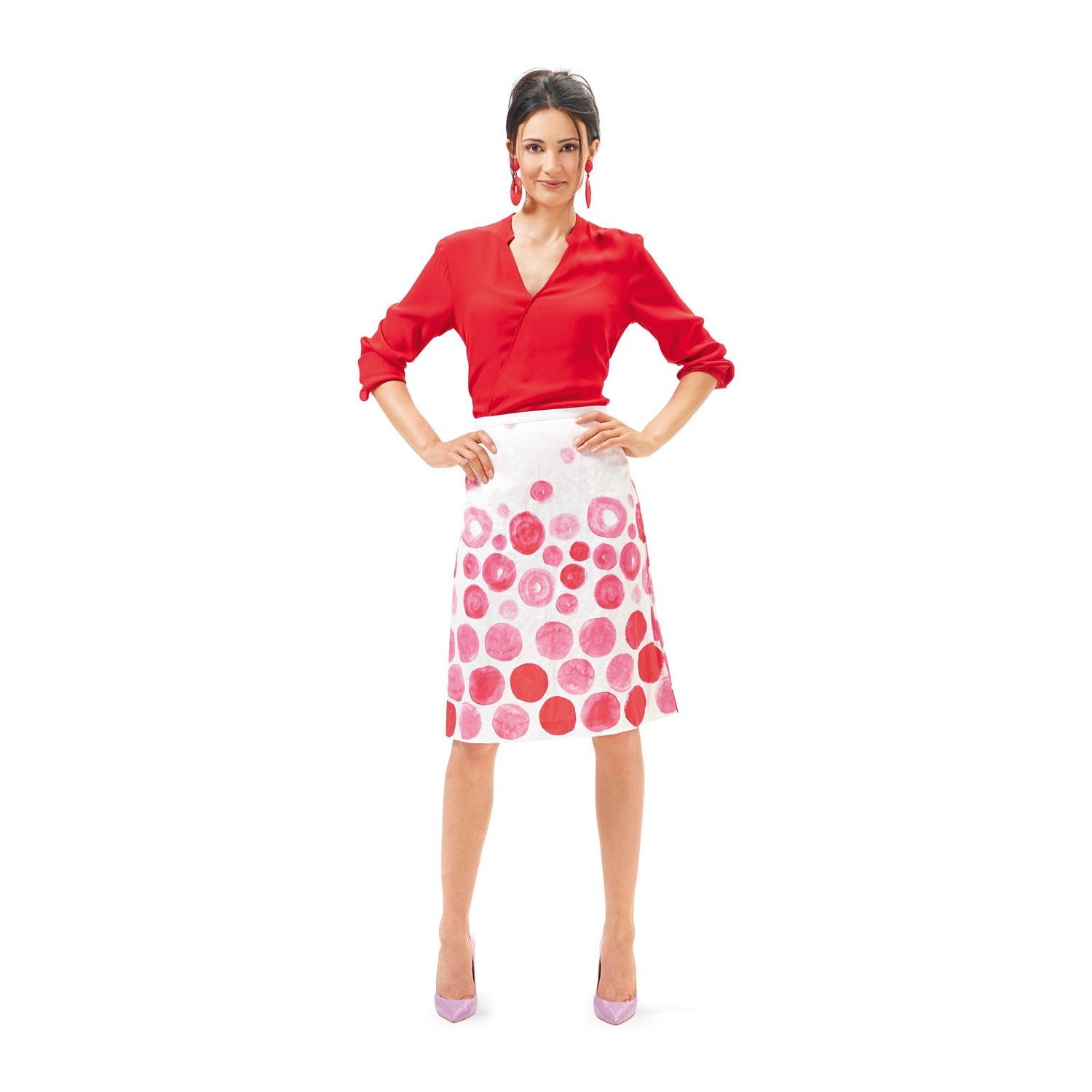 burda style Schnittmuster 6682: Leicht ausgestellter Rock, Modellfoto 2