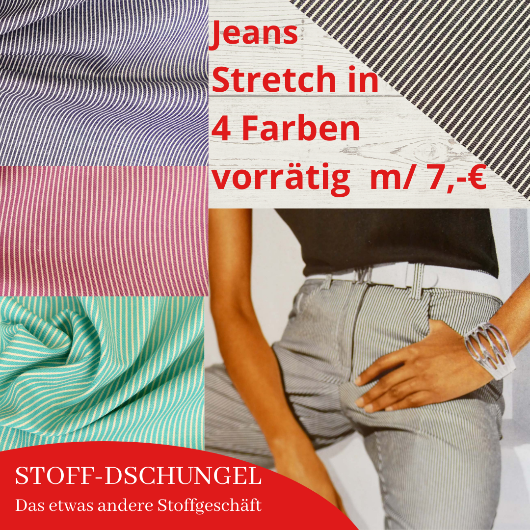 Jeansstretch Streifen schwarz weiß 520