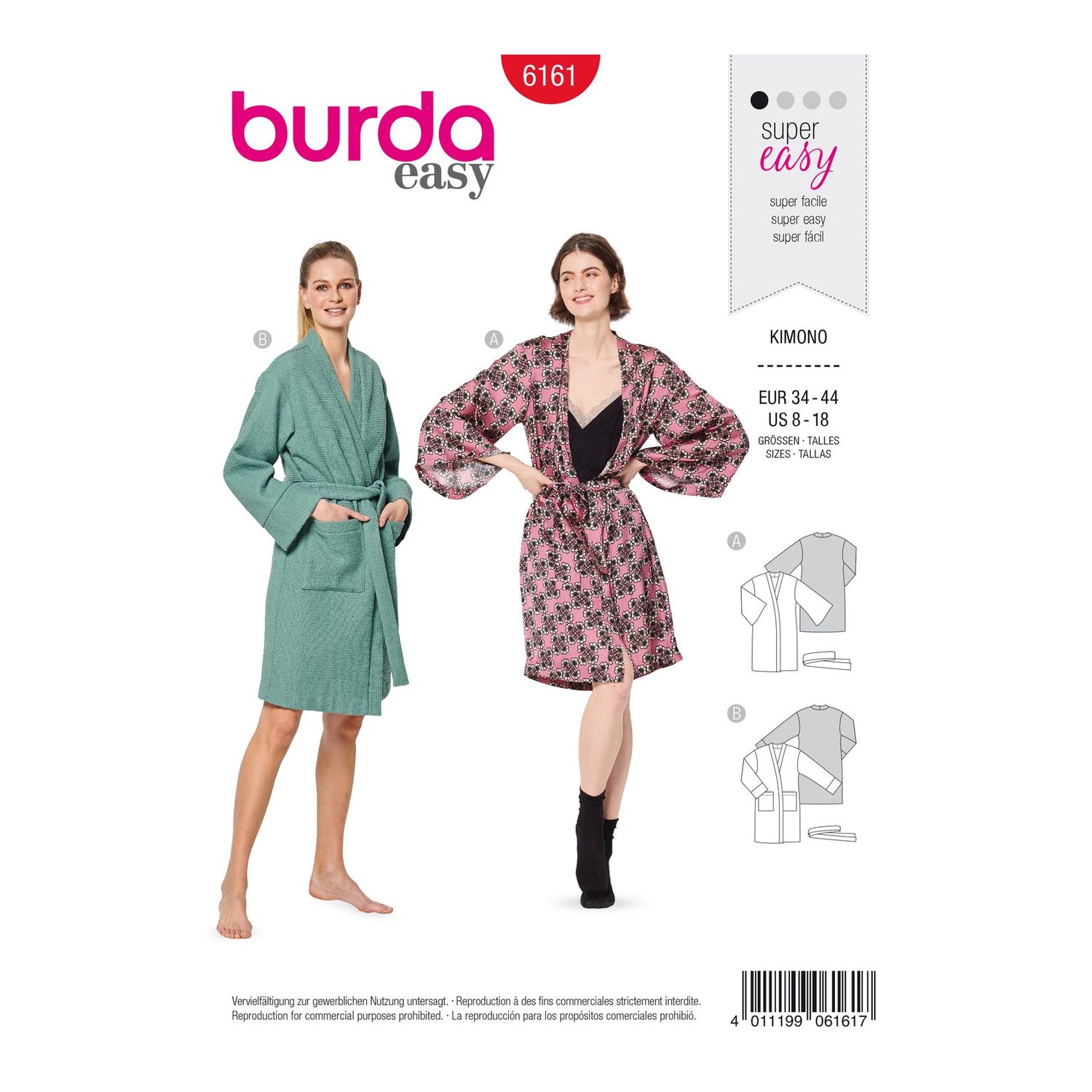 burda style Schnittmuster 6161: Kimono und Bademantel, Modellfoto 1
