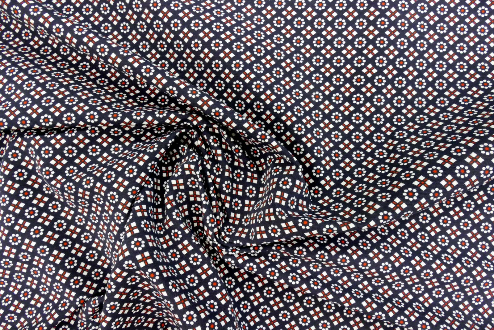 Stretch Viskose Blau Blümchen 487