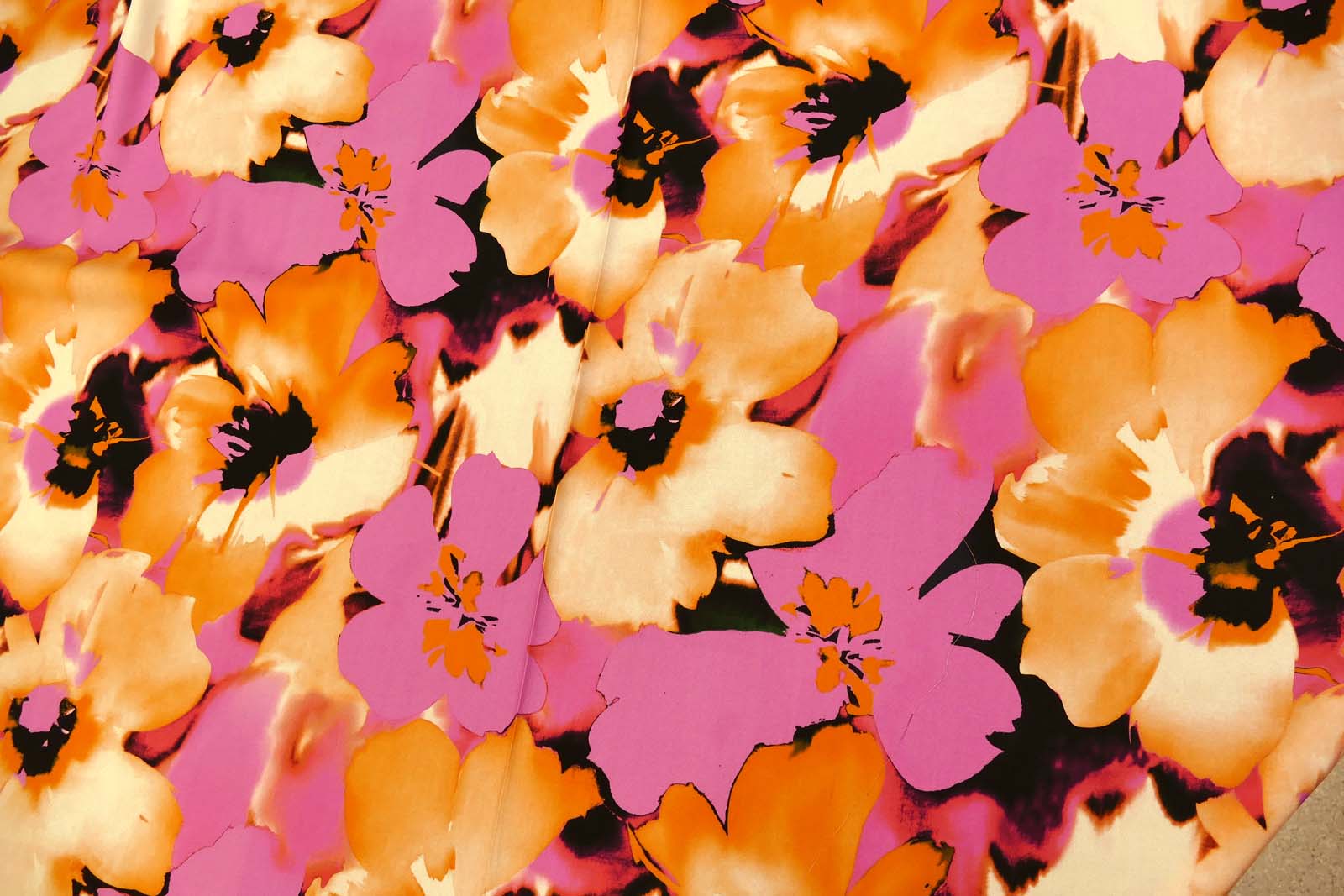 Viskose Crepe pink orange